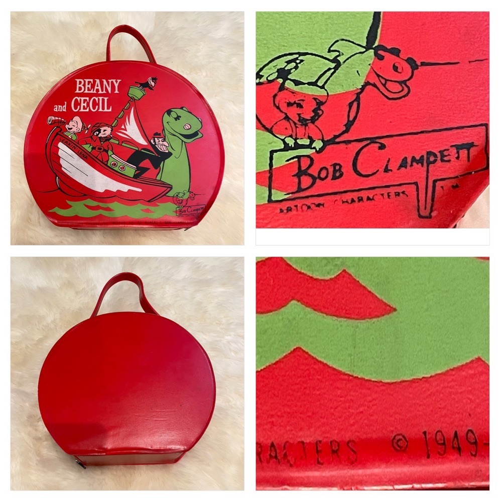 Vintage rare BEANY AND CECIL Vinyl Lunchbox Bag Purse Style 1950s